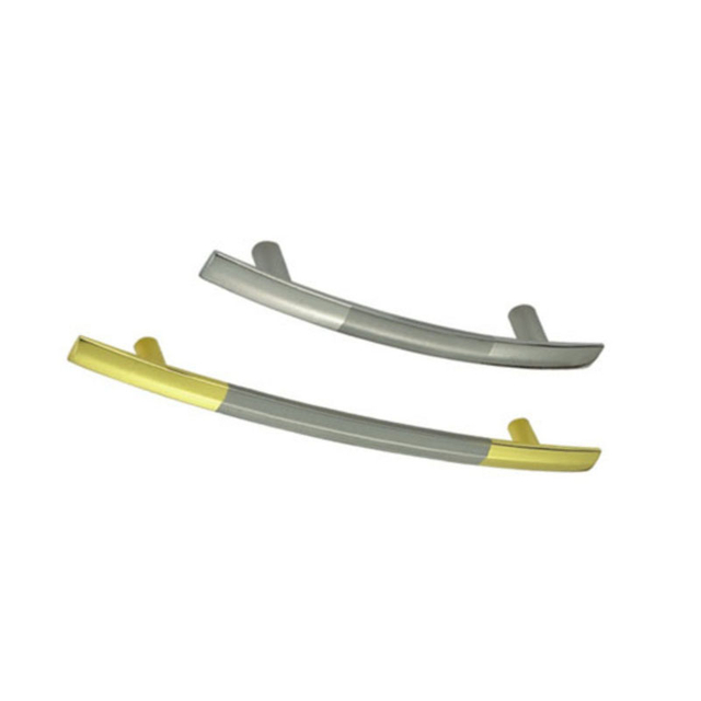 Alça de peito para móveis de 64 mm escovada e cromada em liga de zinco