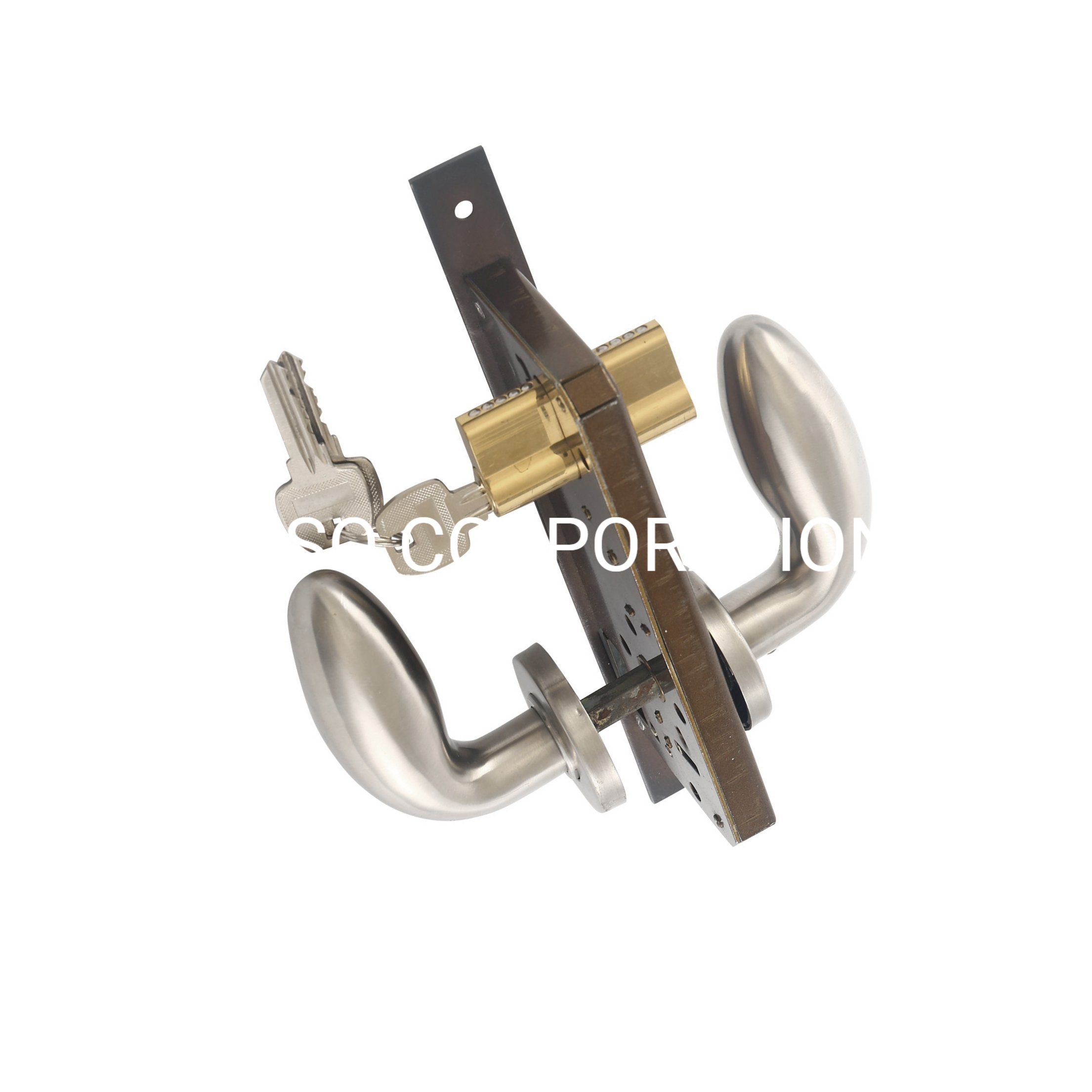 Maçaneta moderna da alavanca da porta com cilindro de fechadura de aço para móveis com corpo de fechadura