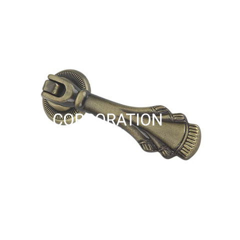 Punho de gaveta de bronze antigo de cobre antigo liga de zinco de 53mm