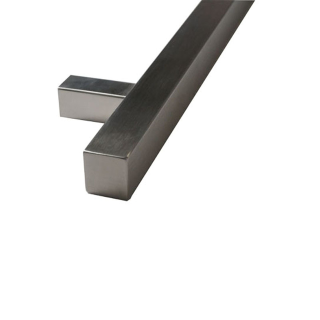 Maçaneta de vidro de aço inoxidável tubular quadrada, acessórios para armário de ferragens para móveis