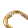 Puxador tubular banhado a latão de aço inoxidável 304 de ferragens para móveis para porta de vidro