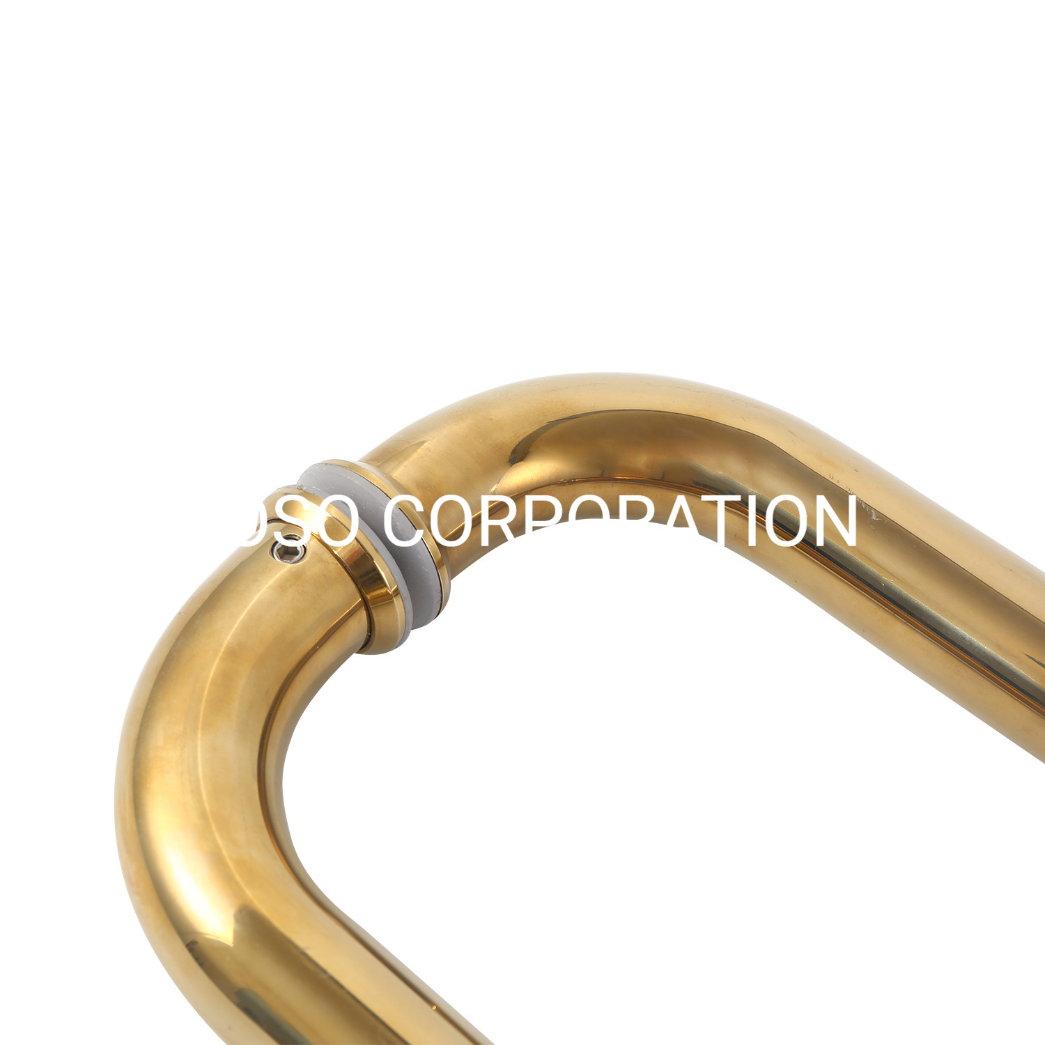 Puxador tubular banhado a latão de aço inoxidável 304 de ferragens para móveis para porta de vidro