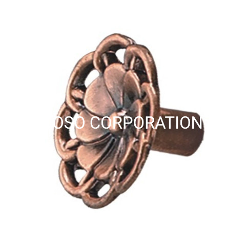 Moda liga de zinco estilo flor móveis lidar com botão do armário botão do guarda-roupa